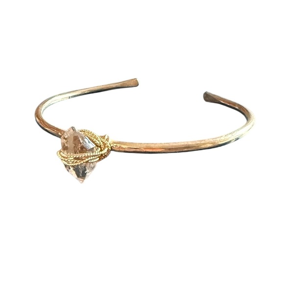 Handcrafted Herkimer Diamond Cuff Bracelet - Picture 4 of 8